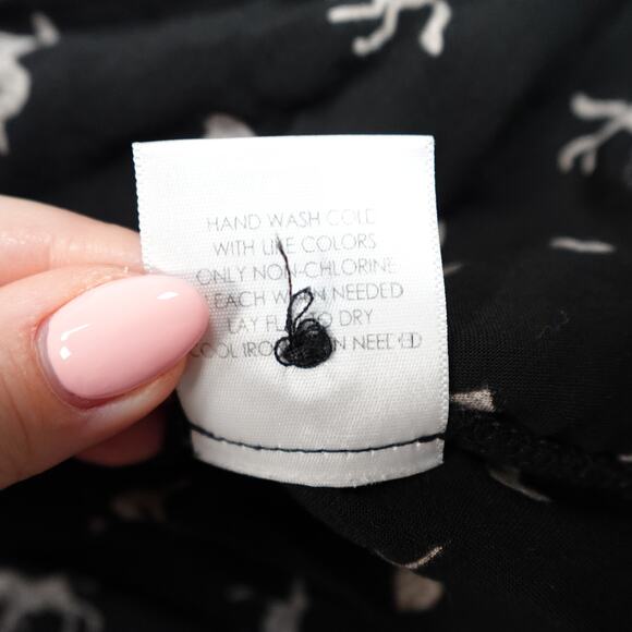 ModCloth Top Womens 1X Unicorn Print Long Sleeve Blouse Black Novelty - Picture 4 of 9